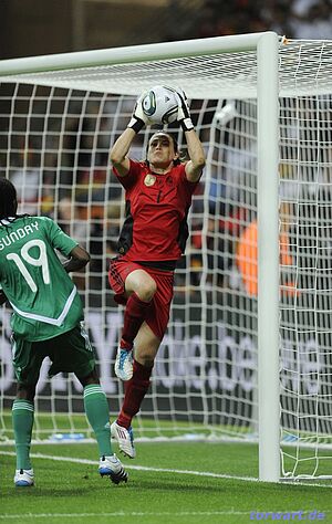 <div class="bu">  Nadine Angerer beim zweiten WM-Einsatz (Foto: Firo)</div>