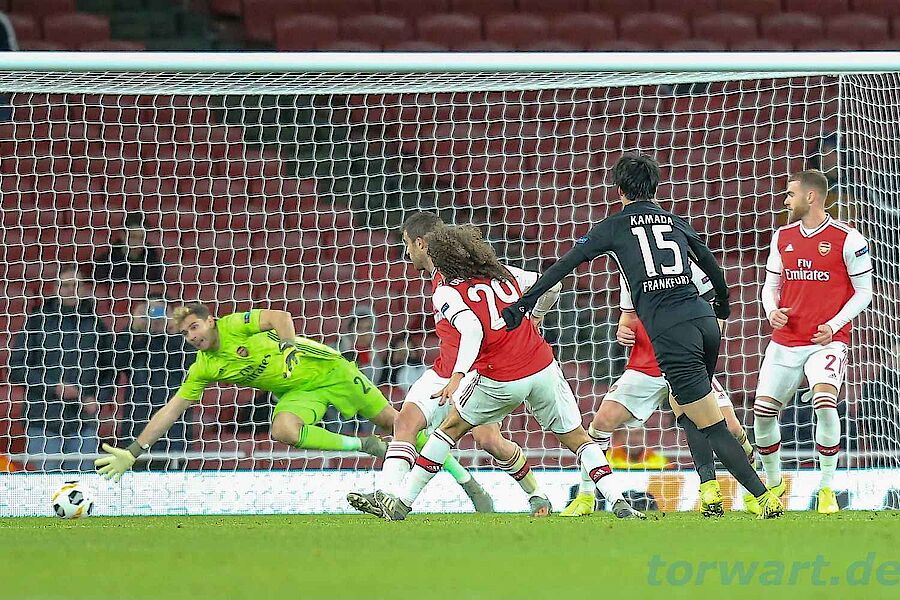 Europa League 5 Spieltag Vorrunde Saison 2019 2020 Arsenal London Sg Eintracht Frankfurt Torhuter Emiliano Martinez Und Frederik Ronnow Torwarthandschuhe Von Adidas Torwartanalysen Fotostrecken Und Statistiken Arsenal London Sg